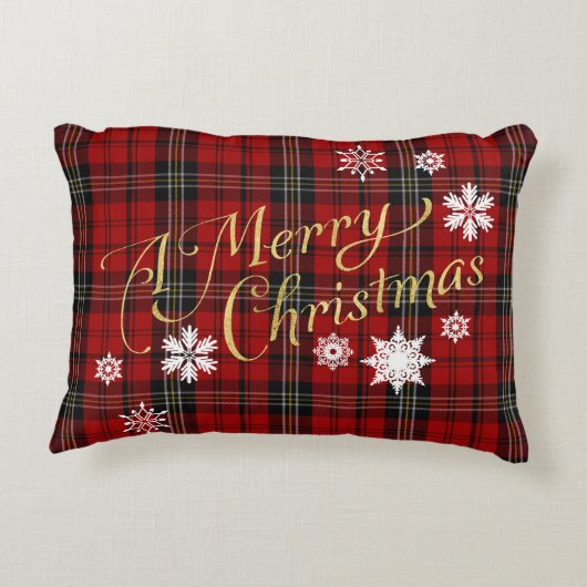 クリスマスプレッドスノーフレーク枕 アクセントクッション (裏面)