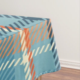 クリスマスプレッドチェック青ベージュ白いパターン テーブルクロス