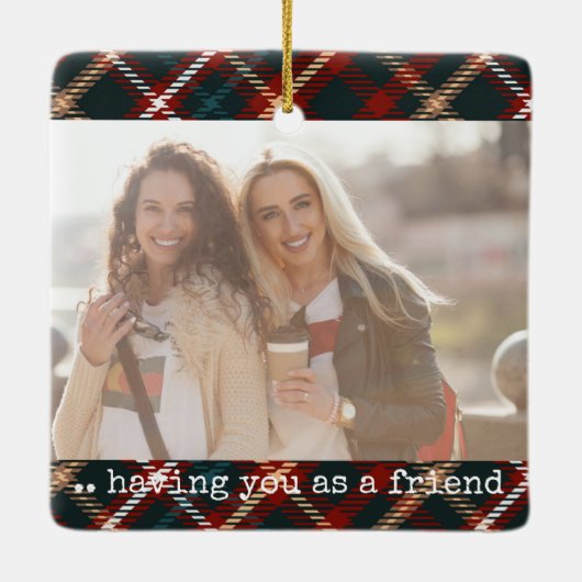 クリスマスプレッドハピネスは友達としてあなた2 Photo セラミックオーナメント (裏面)