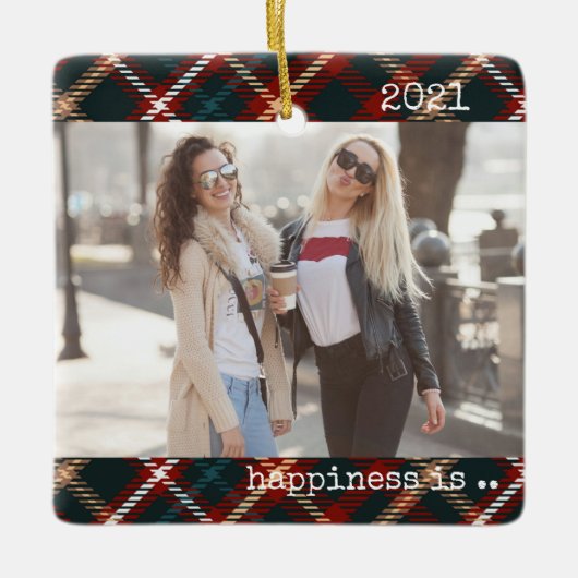 クリスマスプレッドハピネスは友達としてあなた2 Photo セラミックオーナメント (正面)