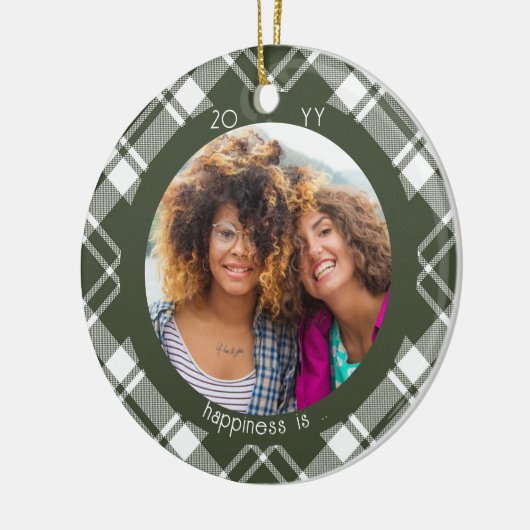 クリスマスプレッドハピネスは友達としてあなた2 Photo セラミックオーナメント (左)