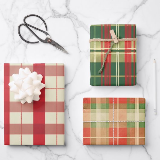 クリスマスプレッドパターン ラッピングペーパーシート (正面)