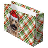 クリスマスプレッドベルガーピカードドッグラバーホリデー ラージペーパーバッグ (正面アングル)