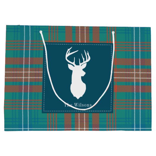 クリスマスプレッドホリデーズクランウィルソンタータンチェック ラージペーパーバッグ (裏面)