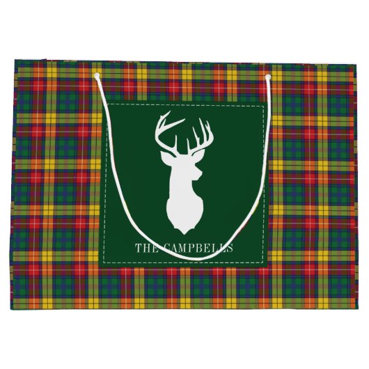 クリスマスプレッドホリデーズブキャナンタータンチェック ラージペーパーバッグ (裏面)