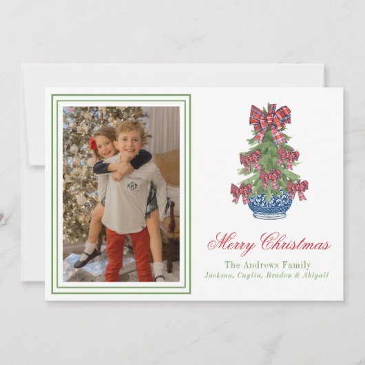 クリスマスプレッドボウシノワズリーTopiaryツリー写真 シーズンカード (正面)