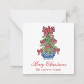 クリスマスプレッドボウチャイノワジェリートピアリーツリー ノートカード (正面)