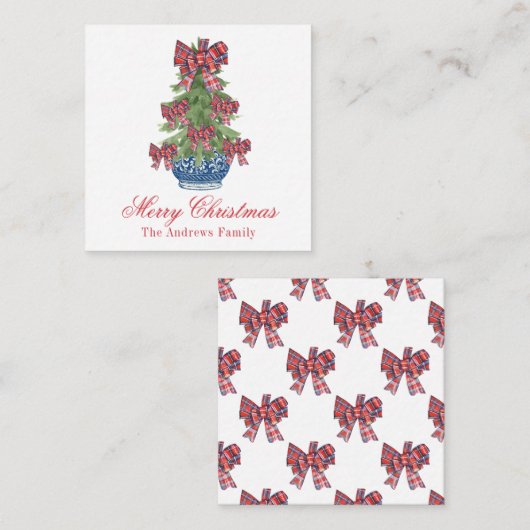 クリスマスプレッドボウチャイノワジェリートピアリーツリー ノートカード (正面/裏面)