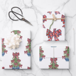 クリスマスプレッドボウチャイノワジェリートピアリーツリー ラッピングペーパーシート