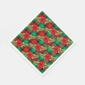クリスマスプレッドポインセティアス葉と スタンダードランチョンナプキン (角)