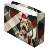 クリスマスプレッドレイクランドテリア犬の恋人 ラージペーパーバッグ (裏面アングル)