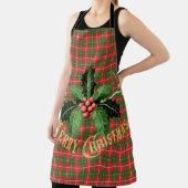 クリスマスプレッドレッドグリーン(リース付) エプロン (インサイチュ)