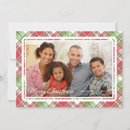 クリスマスプレッド水平フォトフラットホリデーカード シーズンカード (正面)