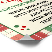 クリスマスプレドがナイトサインのためにカップを取る ポスター (角)