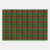 クリスマスプレドのバーガンディーな緑の金ゴールド エレガント ラッピングペーパーシート (正面3)