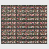 クリスマスプレドカスタム金ゴールドファミリー6 Photo Collage ラッピングペーパー (フラット)