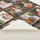 クリスマスプレドカスタム金ゴールドフォトコラージファミリー シェルパブランケット (3/4)