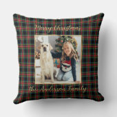 クリスマスプレドカスタム金ゴールドモダン写真家族 クッション (裏面)