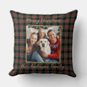 クリスマスプレドカスタム金ゴールドモダン写真家族 クッション (正面)