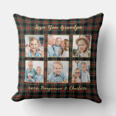 クリスマスプレドカスタム金ゴールド写真コラージグランパ クッション (正面)