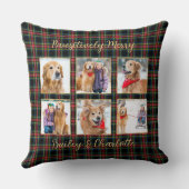 クリスマスプレドカスタム金ゴールド写真コラージペットドッグ クッション (裏面)