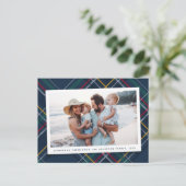 クリスマスプレドクラシックネイビータータンチェック1枚 シーズンポストカード (スタンド正面)