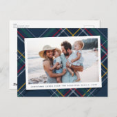 クリスマスプレドクラシックネイビータータンチェック1枚 シーズンポストカード (正面/裏面)