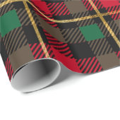 クリスマスプレドクラシックレッドグリーンシンプル休日 ラッピングペーパー (ロールコーナー)