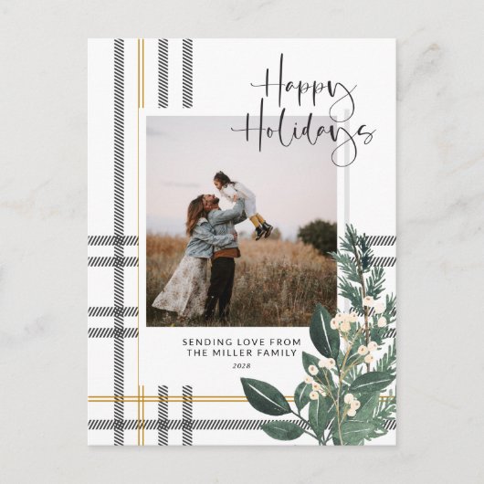 クリスマスプレドグリーナリーホリデー写真はがき シーズンポストカード (正面)