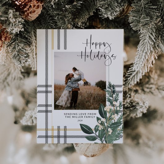 クリスマスプレドグリーナリーホリデー写真はがき シーズンポストカード