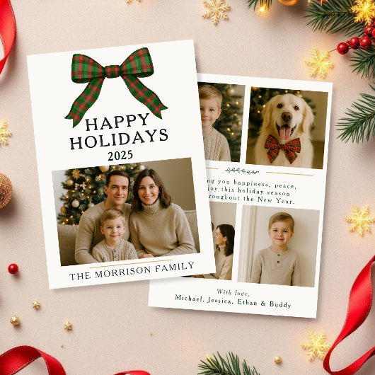 クリスマスプレドコケット5フォトホリデーフラットカード 招待状