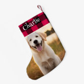 クリスマスプレドシャツカスタムのペットフォト スモールクリスマスストッキング (裏面 (吊り時))