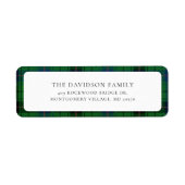 クリスマスプレドタータンチェックグリーンカスタム差出人住所 ラベル (正面)