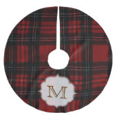 クリスマスプレドタータンチェックモノグラムイニシャルツリースカート ブラッシュドポリエステルツリースカート (正面)
