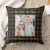 クリスマスプレドパーソナライズされた金ゴールドフォトグランパ クッション (ブランケット)