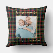 クリスマスプレドパーソナライズされた金ゴールドフォトグランパ クッション (裏面)