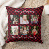 クリスマスプレドファミリーパーソナライズされたフォトコラージュ クッション (ブランケット)