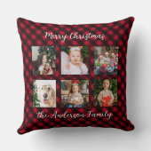 クリスマスプレドファミリーパーソナライズされたフォトコラージュ クッション (裏面)