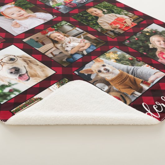 クリスマスプレドファミリーパーソナライズされたフォトコラージュ シェルパブランケット (3/4)