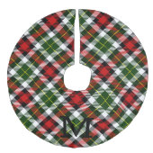 クリスマスプレドファミリーモノグラムイニシャルフェスティバル フェイクリネンツリースカート (正面)