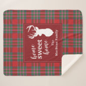 クリスマスプレドホリデーホームスウィートマクビーンタータンチェック シェルパブランケット (正面(横))