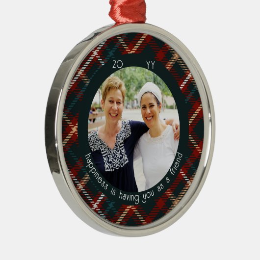 クリスマスプレド写真の幸せは友達としてあなた メタルオーナメント (右)
