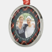 クリスマスプレド写真の幸せは友達としてあなた メタルオーナメント (左)