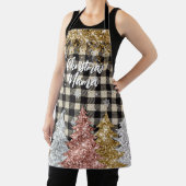 クリスマスプレド及びグリッター文字 エプロン (インサイチュ)