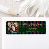 クリスマスプレド金ゴールドファミリーフォト差出人住所 ラベル (インサイチュ)