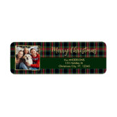 クリスマスプレド金ゴールドファミリーフォト差出人住所 ラベル (正面)