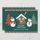 クリスマスプレド雪だるまホリデーニューホームムービング 案内状 (正面/裏面)