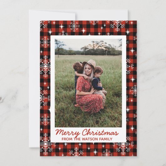 クリスマスプレド雪の写真 シーズンカード (正面)