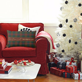 クリスマスプレド/タータンチェック赤と緑の装飾用クッション ランバークッション