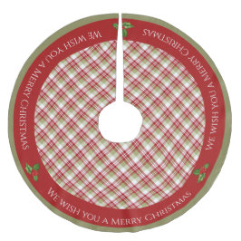 クリスマスプレド – 赤、緑、白 –  ブラッシュドポリエステルツリースカート